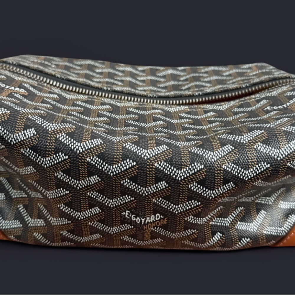 Goyard Brown and Black Monogram Clutch